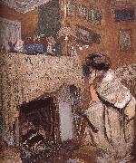 Edouard Vuillard The fireplace black s wife oil painting reproduction